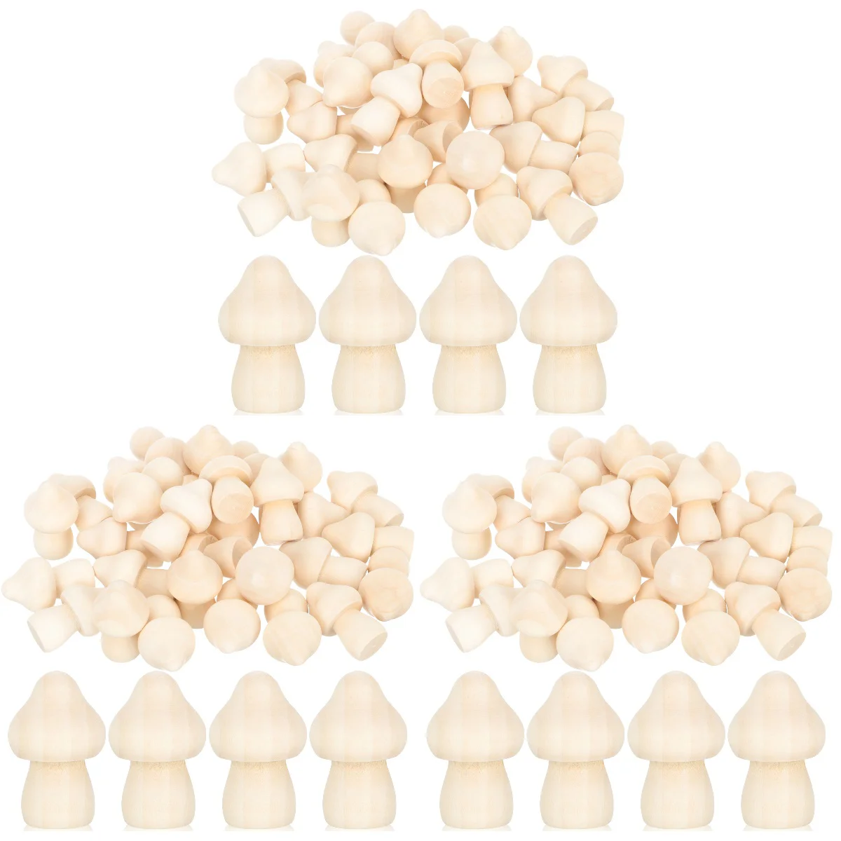 

90 Pcs Unfinished Wood Mushroom Craft Wood Mushroom Unpainted Mushroom for Kids Painting