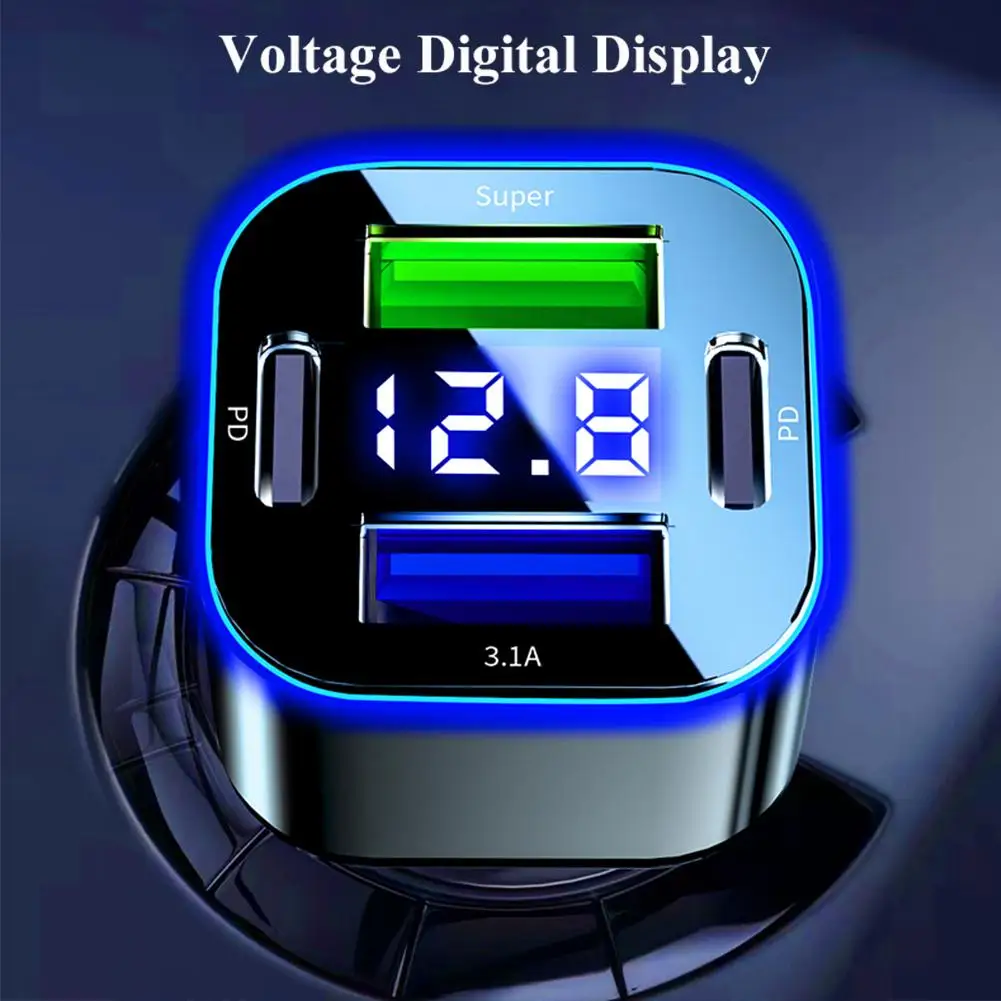 Автомобильное зарядное устройство 4 в 1 250 Вт USB Type-C 5 портов