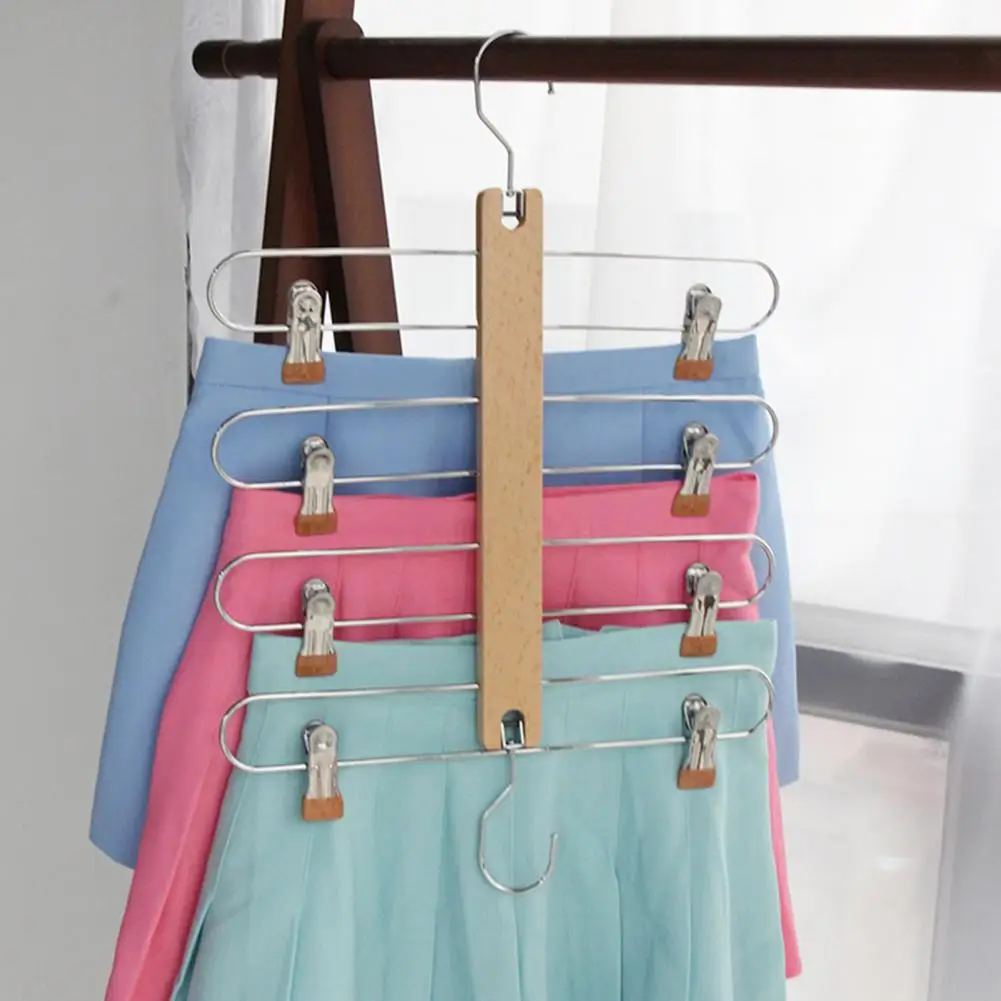 

Hanging Shelf Efficient Closet Organizer Non-slip Skirt Hanger with Strong Load-bearing Clips 360-degree Swivel Maximize Space