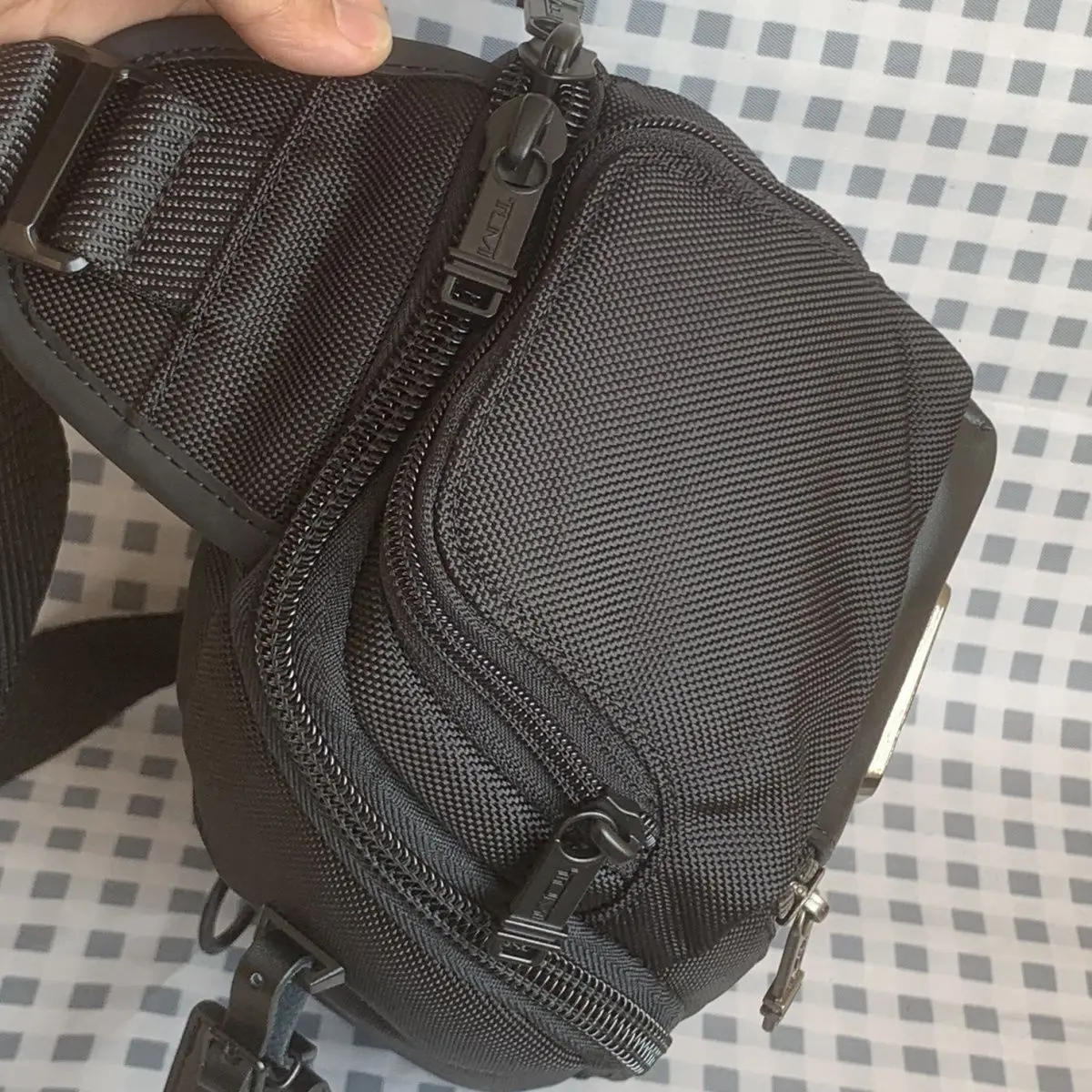 Tumi Men's Leather Belt Shoulder Pouch Small Man Fanny Pack Chest Bag  Nylon  Water-Proof Bag Luxury Bag Man Waist Bag Men