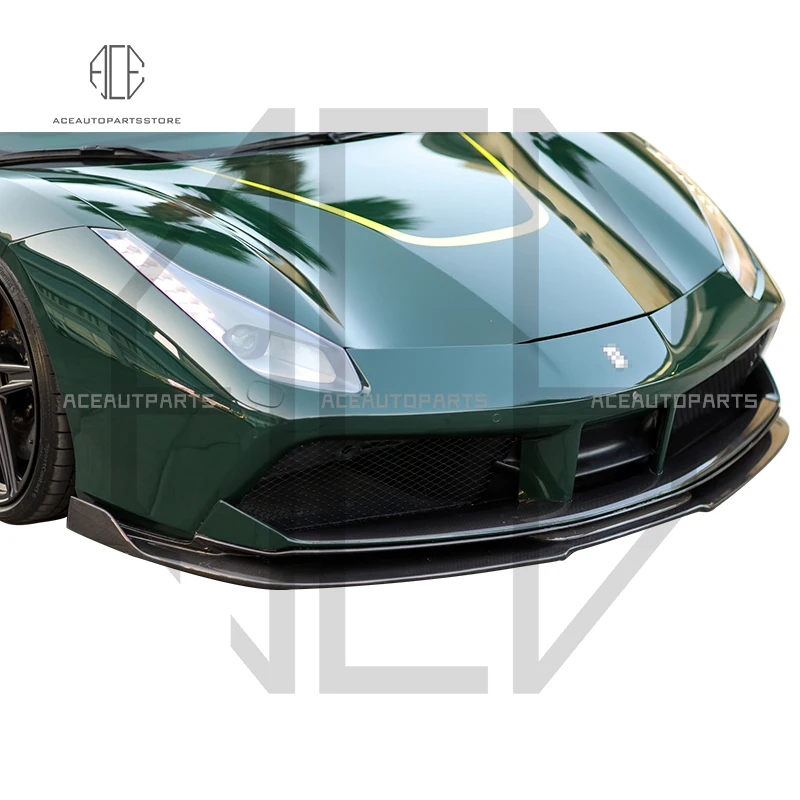 Передняя губа из сухого углеродного волокна для Ferarri 488 передний диффузор
