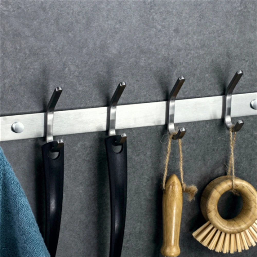 

Wall Mounted Hook Bathroom Hook Rack Kitchen Hook Door Back Hook Self-adhesive Hook Hanger with 3/4/5/6/7 Hooks Home Supplies