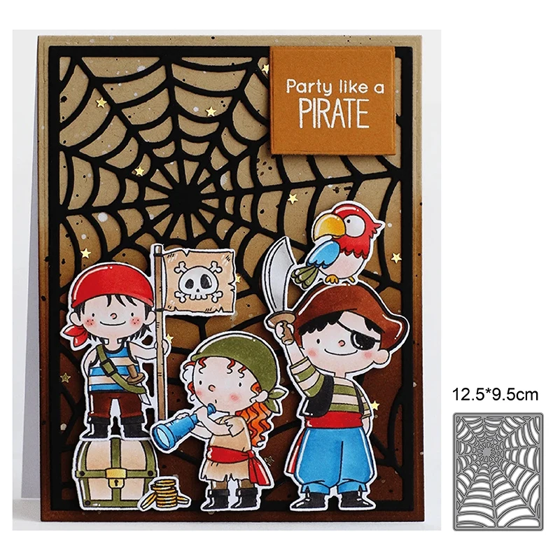 

Craft Dies Spider Web Background Frame Metal Cutting Dies Stencils Dies for DIY Scrapbooking Paper Cards Making Embossing Dies