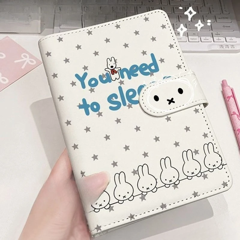 Фото Мультяшный блокнот Kawaii Miffy, тетрадь на кольцах, нишевый простой дневник для студентов и детей, утолщенный, новый стиль, красивый дизайн, отличный подарок №4
