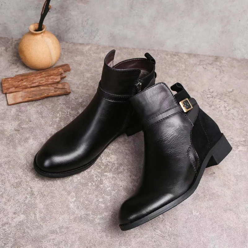Women's Boots Fall/winter 2023 New Luxury Women's Ankle Boots Fur Cowboy Boots Retro Flat Women's Naked Boots Platform Shoes