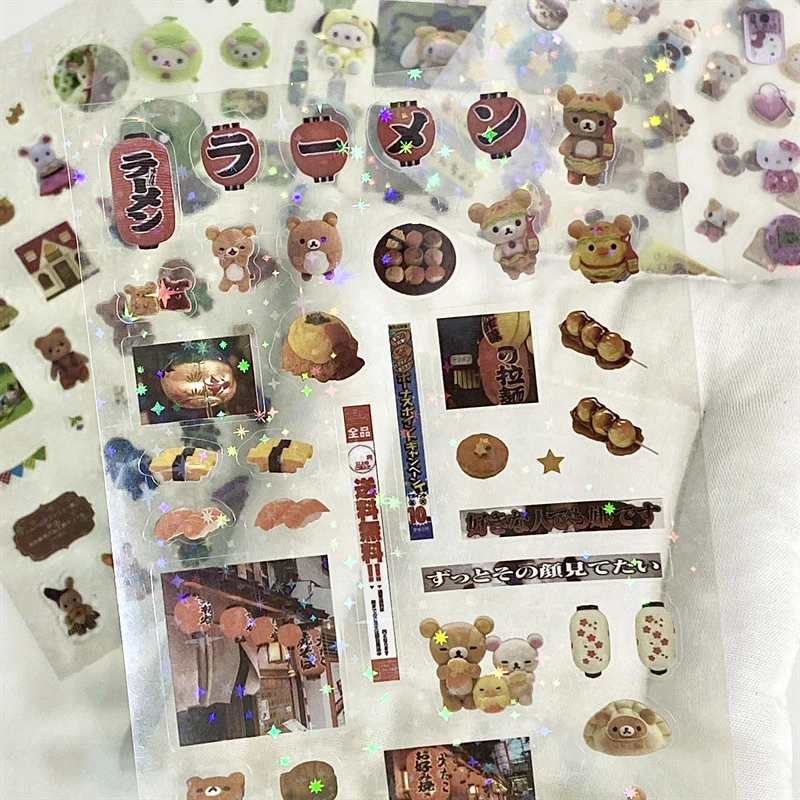 6/12 шт. древняя серия милый мультфильм Rilakkuma наклейки для резки пленки медведь