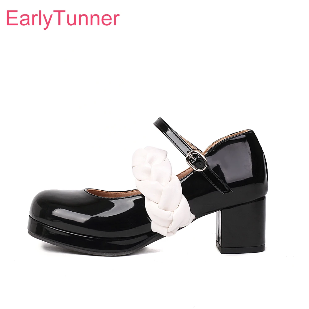 

Женские туфли-лодочки на среднем каблуке, черные или зеленые школьные туфли больших размеров 30, 12, 43, 45, 48, 2022