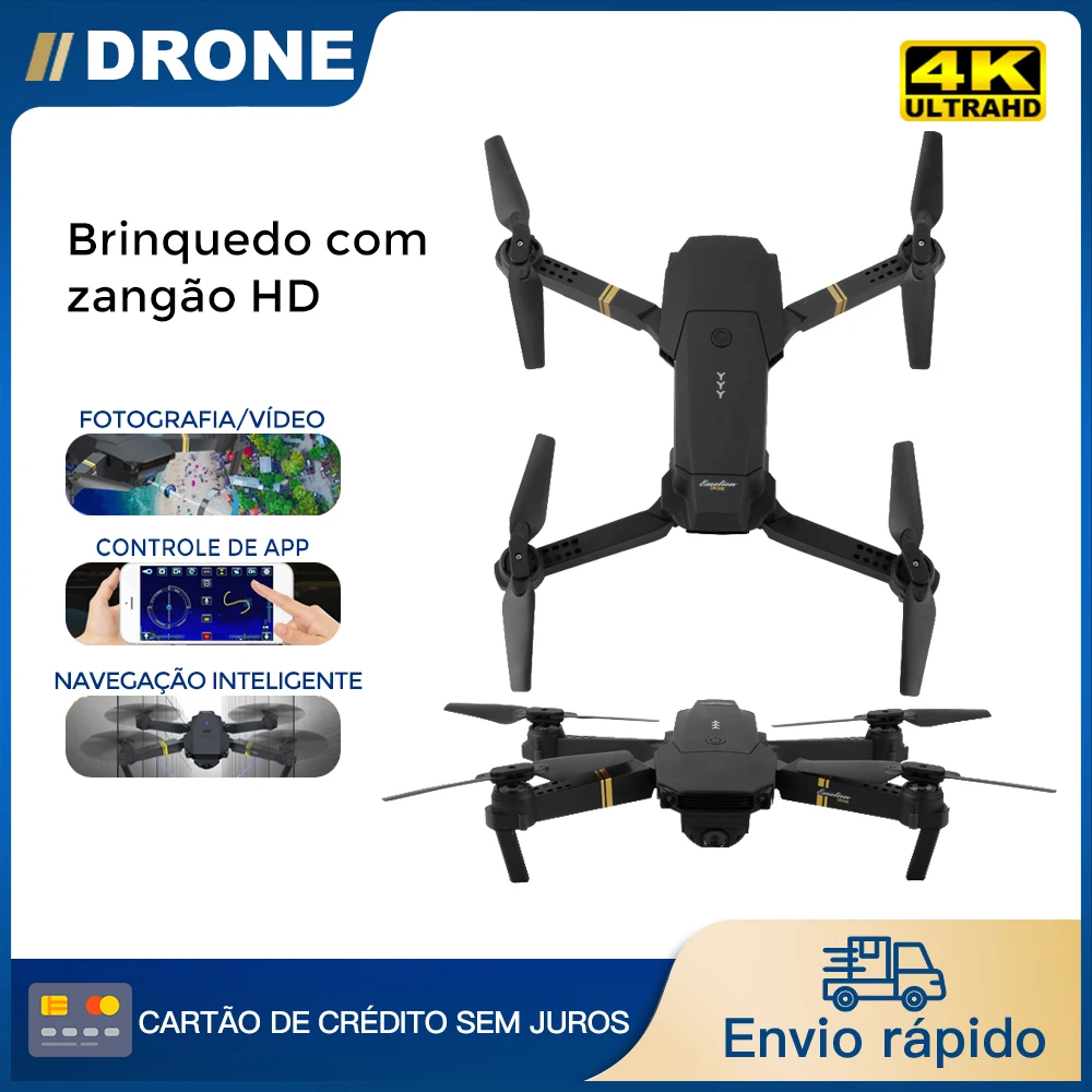 

Drone Eachine E58 com cmera HD preto 2.4GHz