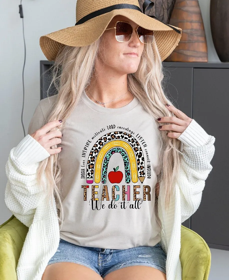 Футболка учителя Teach Love Inspire Appreciation Hundred Days School