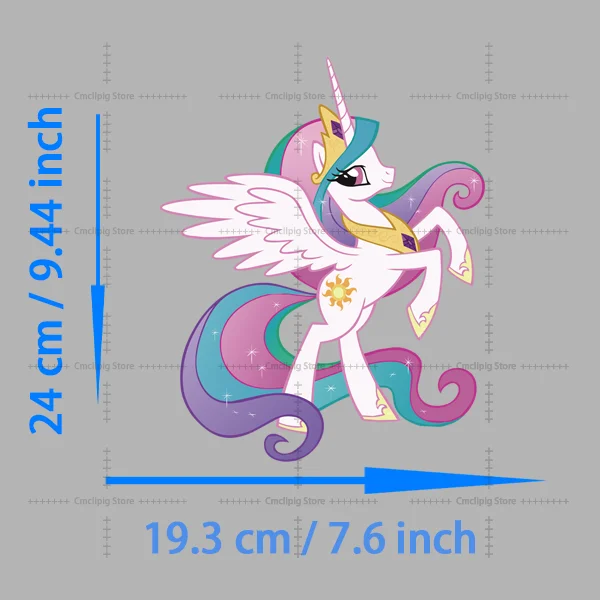 Фото Горячие нашивки для одежды My Little Pony Princess Celestia, термонаклейки для детей, с принтом для одежды, моющиеся №4