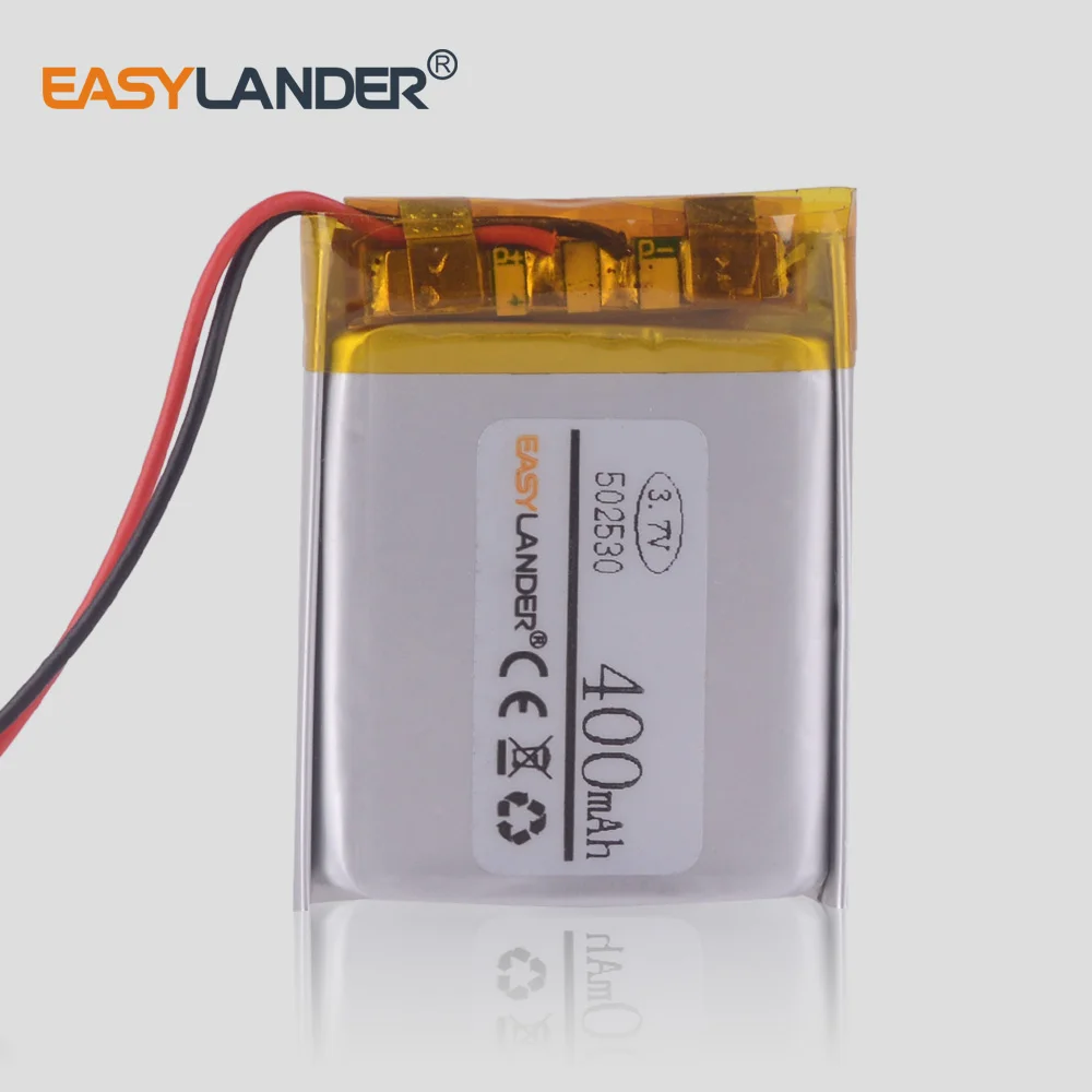 

Литий-ионный полимерный аккумулятор 10 шт./лот 3,7 в 502530 400 мАч для GPS MP3 игр playmer PSP DIY, литий-ионный аккумулятор для освещения