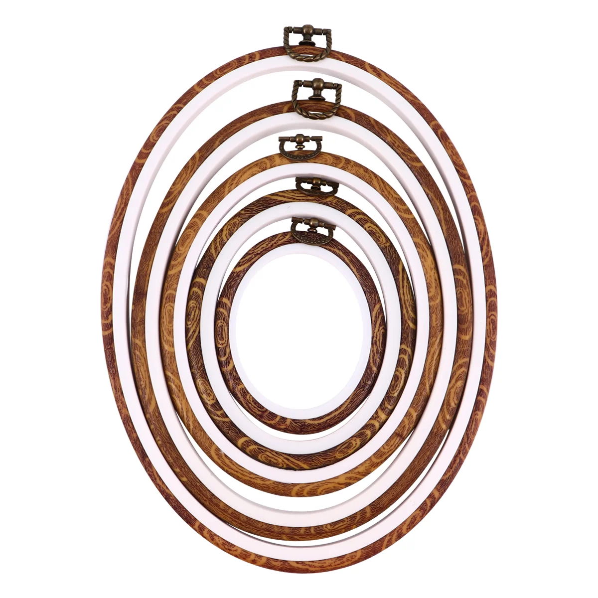 

Embroidery Cross Frame Hoops Display Hoopsetround Wood Stand Imitated Oval Wreath Embroidered Frames