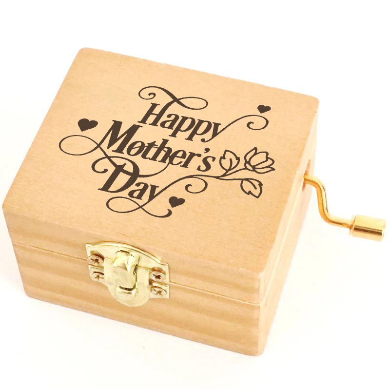 Personalized Music Box Mother's Day Happy Mom Music Box + Music Available Custom Engraved Flower Music Box