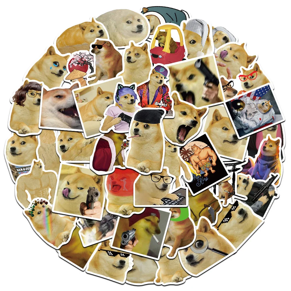 

10/30/50PCS Funny Doge Meme Series Graffiti Stickers for Luggage Laptop IPad Journal Skateboard Cup Waterproof Sticker Wholesale