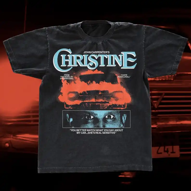 Футболка Christine футболка с трафаретным принтом John Carpenter черная унисекс окрашенная