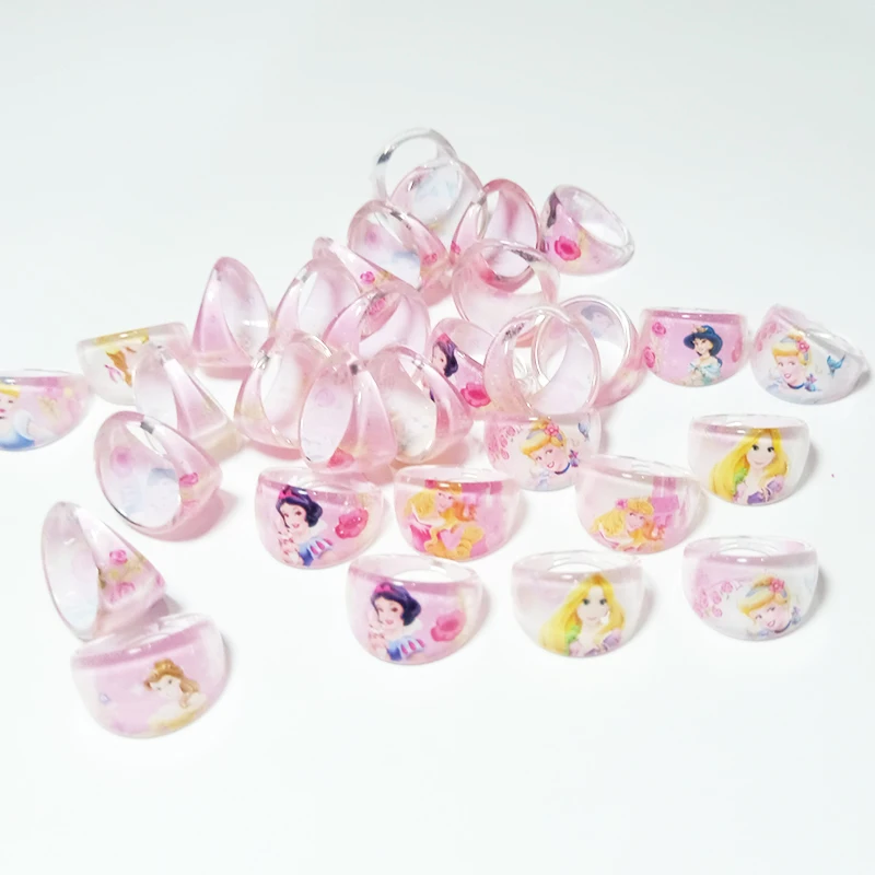 

12pcs Disney Princess Minnie Party Gifts for Guests Rings bracelet Kids Finger Ring Baby Birthday Party Decor Favors Supplies