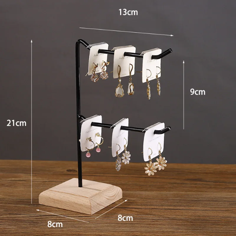 Деревянная стальная подставка для сережек 2 слоя/3 ряда |