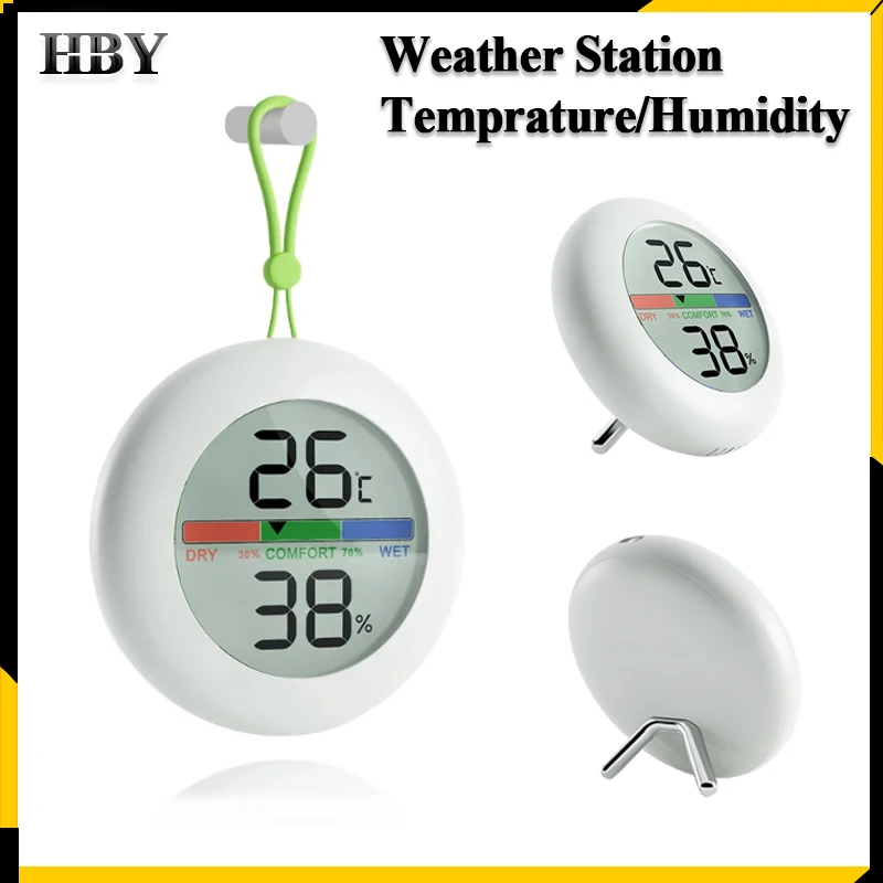 

Digital Thermometer Hygrometer Outdoor Indoor Weather Station Temperature Humidity Meter LCD Display Home Environment Thermomete