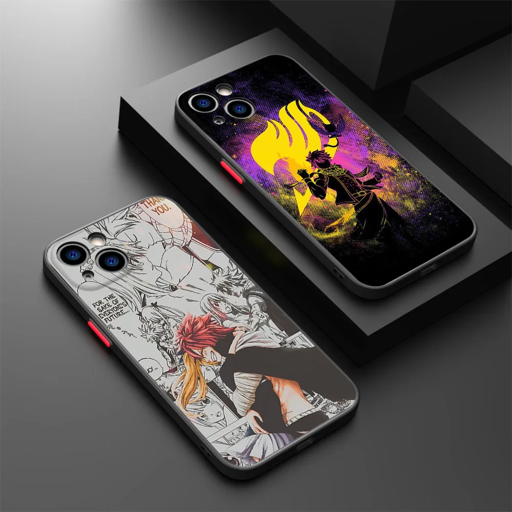 Матовый полупрозрачный чехол для телефона iPhone 16 Pro 15 14 Max 7 8 Plus 11 12 13 Mini X XS XSMax Fairy Tail