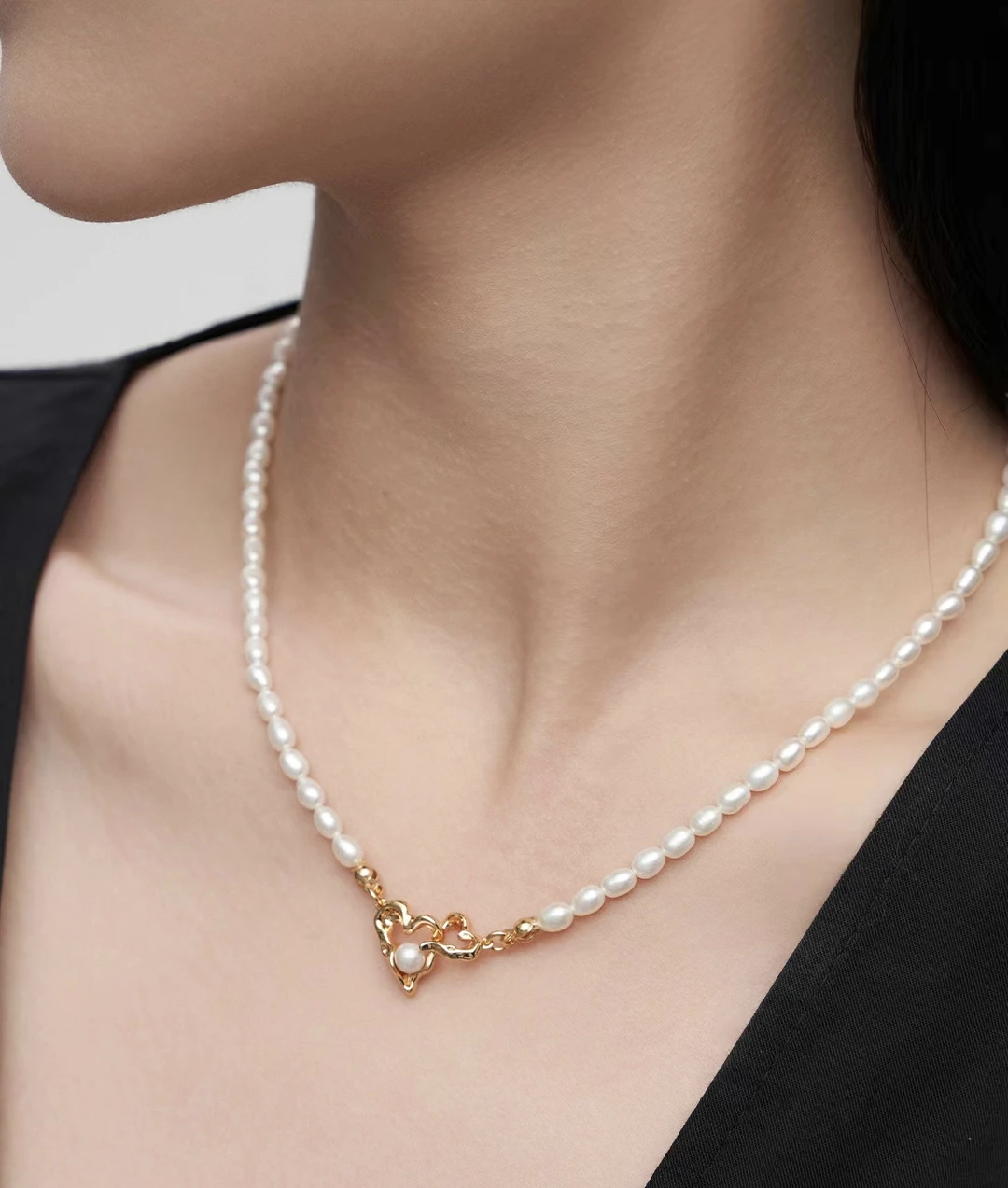 

Birthday Gift Whole Body S925 Sterling Silver Plated 18k Gold Natural Freshwater Pearl Necklace Fashion Style Chain Length 40+6