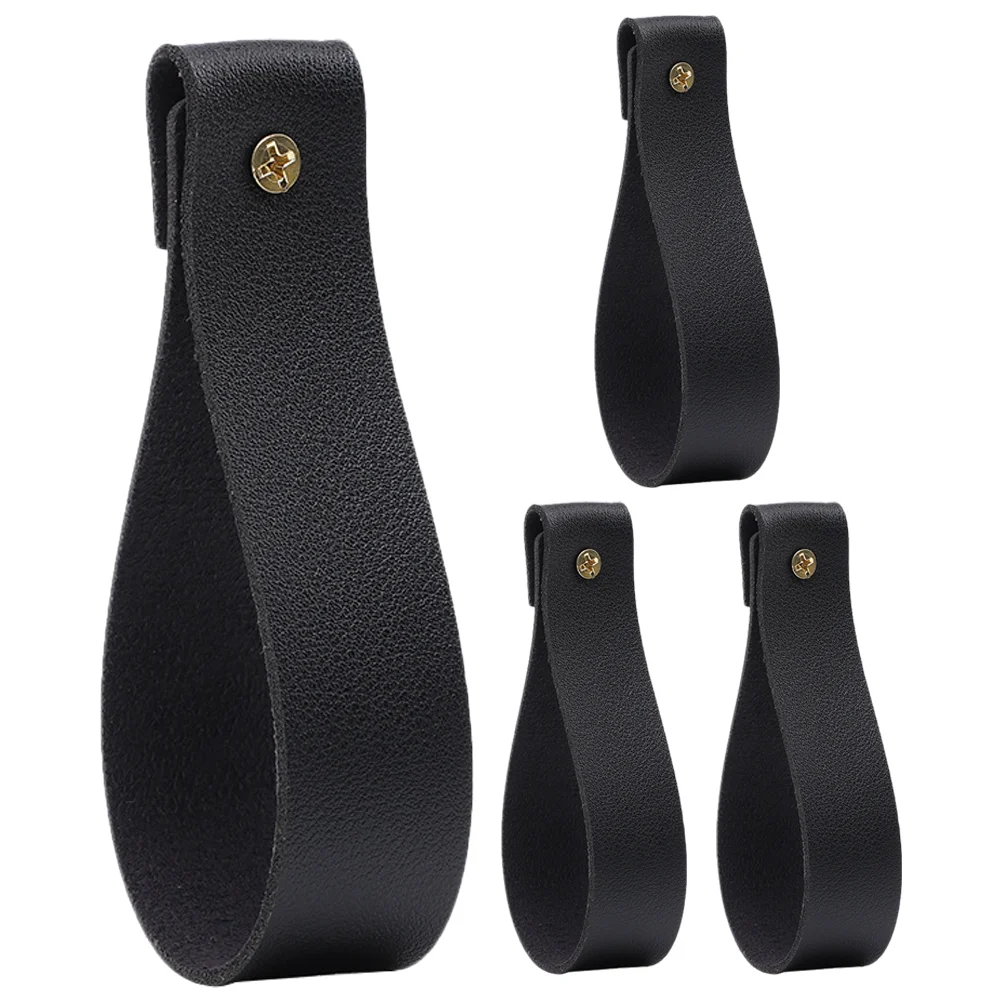 

4 Pcs Curtain Rod Straps Hanging Wall Mounted Hooks Black Bracket Holder