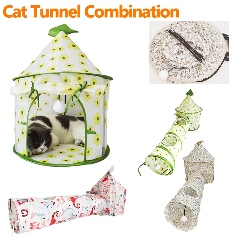 Палатка для кошек портативная игрушка домашних питомцев туннель в прятках