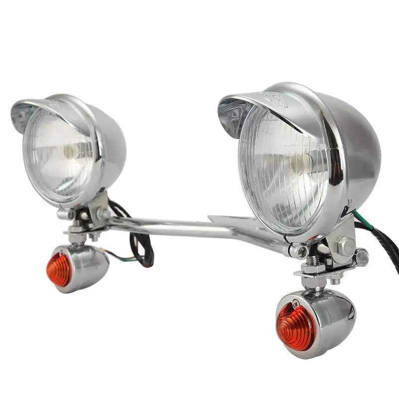 Universal 12V Motorcycle Headlight Passing Fog Light Lamp Front Mounts Holder For Honda/Yamaha/Kawasaki/Suzuki/Triump/Cafe/Racer