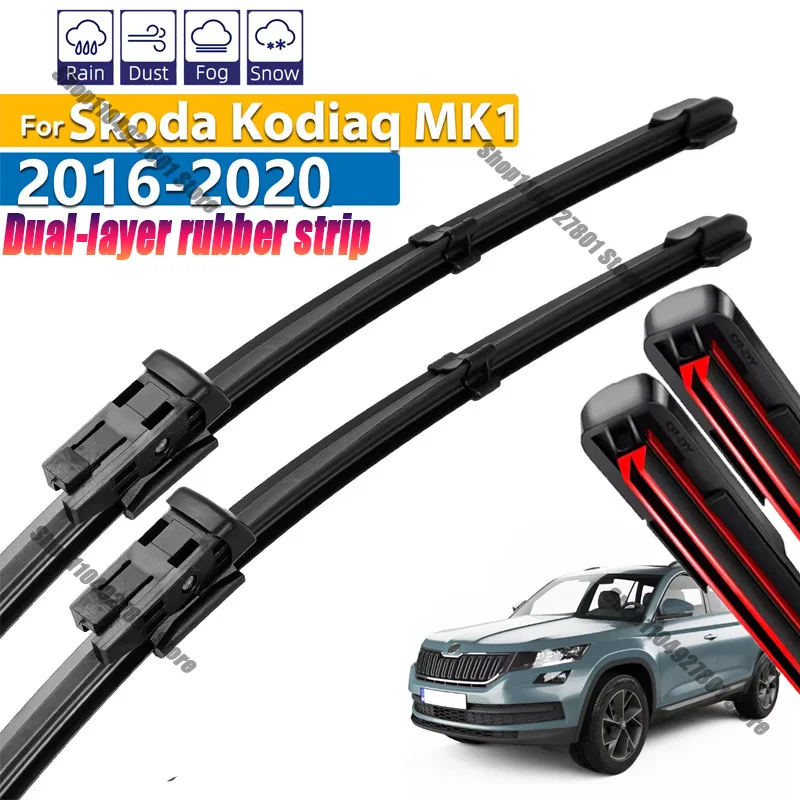 

2 шт., набор передних щеток стеклоочистителя с левым рулем для Skoda Kodiaq 2016-2020, щетки для лобового стекла, ветрового стекла, дождя, 24 "21" 2016 2017
