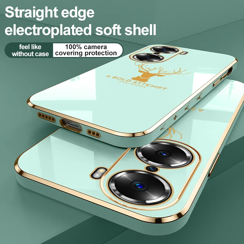 Роскошный классический мягкий чехол с оленем и квадратными краями для Huawei Honor 8X 9X