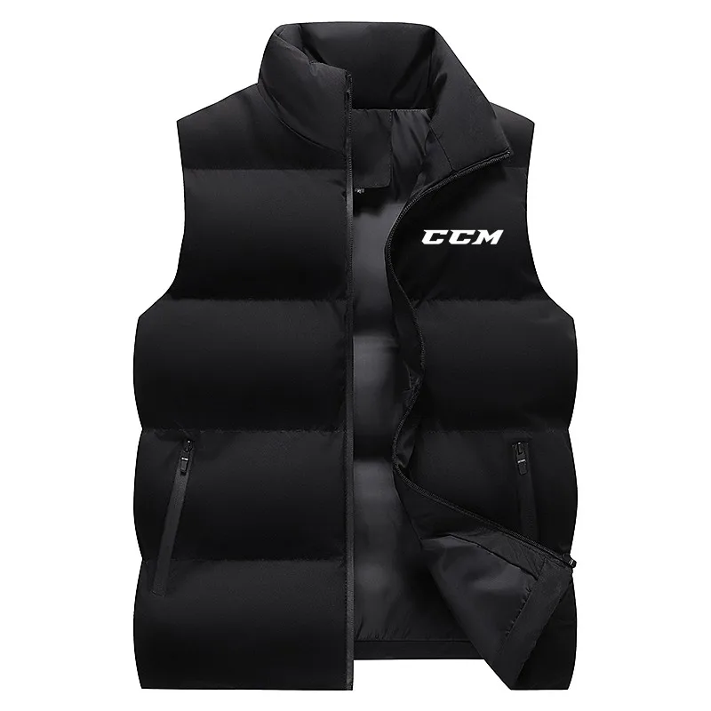 

New Men's Fashion Down Vest Jackets Casual Printed Vest Sleeveless Outdoor Warm Waistcoat Down Jacket for Men