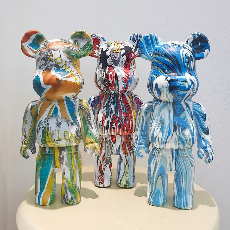 

New Resin Bearbricking 400% Violent Bear Ornament Sculpture Statue Creative Cartoon Children Gift Home Decoration Living Room