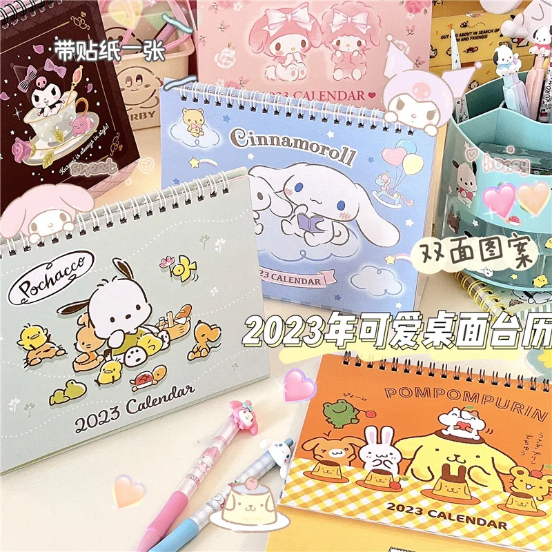 

Настольный календарь Hello Kitty2023 Sanrio Kuromi Pachacco аниме мультяшный креативный милый декоративный стол с напоминанием
