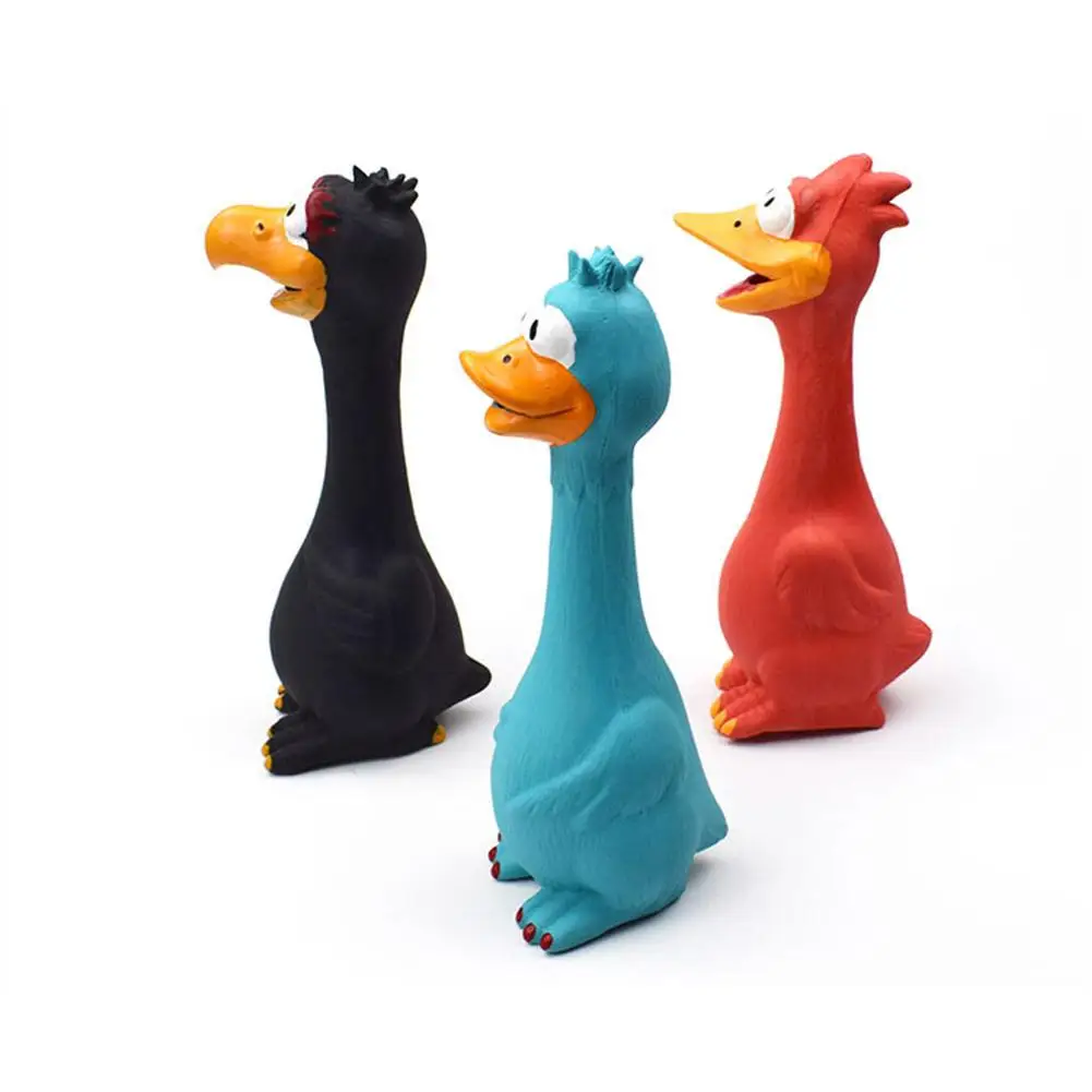 Латексная кричащая курица звуковой пищалка игрушки для собак Интерактивная