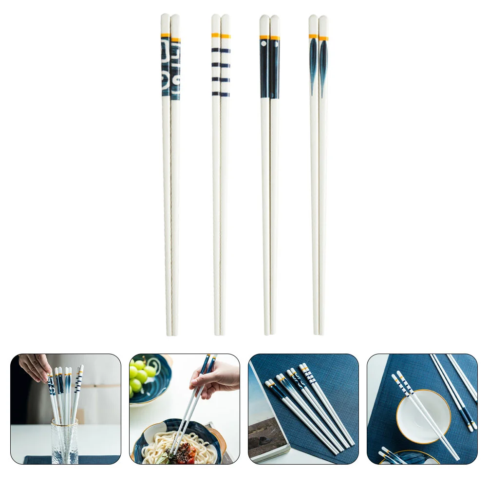

4 Pairs Chopsticks Portable Chopsticks Anti-scalding Chopsticks Anti-Slip Chopsticks for Kitchen Restaurant