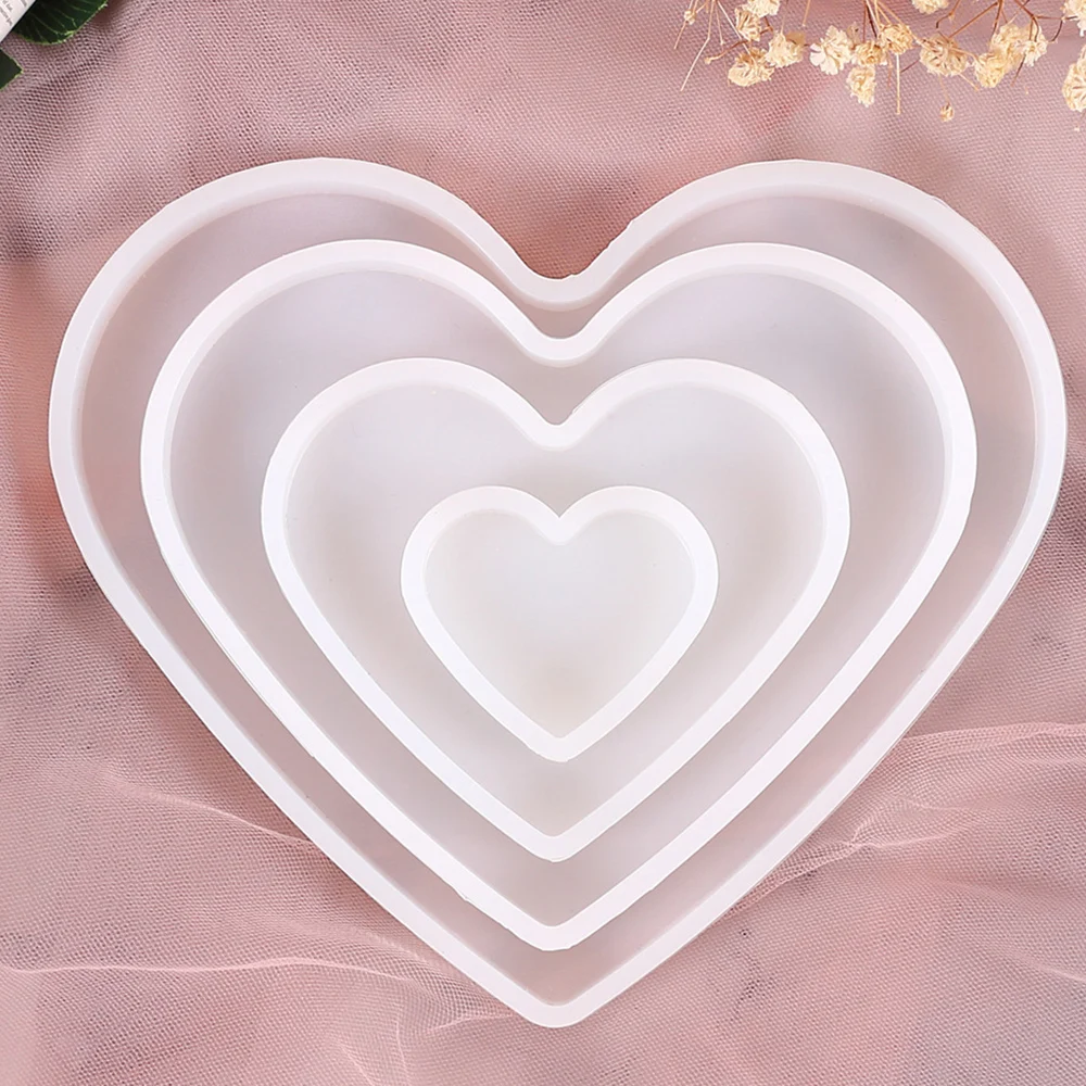 

Heart Shape Tray Silicone Casting Epoxy Molds For DIY Resin Tray Coaster Jewelry Tools Moulds UV Epoxy Handmade Artcraft Making