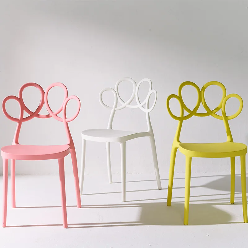

Bistro Modern Dining Chairs Commercial Minimalist Bar Waiting Plastic Relaxing Chairs Makeup Game Fauteuil Home Items OA50DC