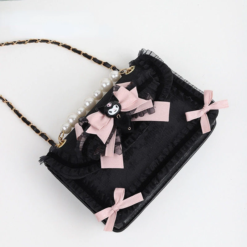 

Bags for women purses and handbags Sanrio Bag Female Clow M Big Ear Dog Lace Handmade Pearl Tote crossbody