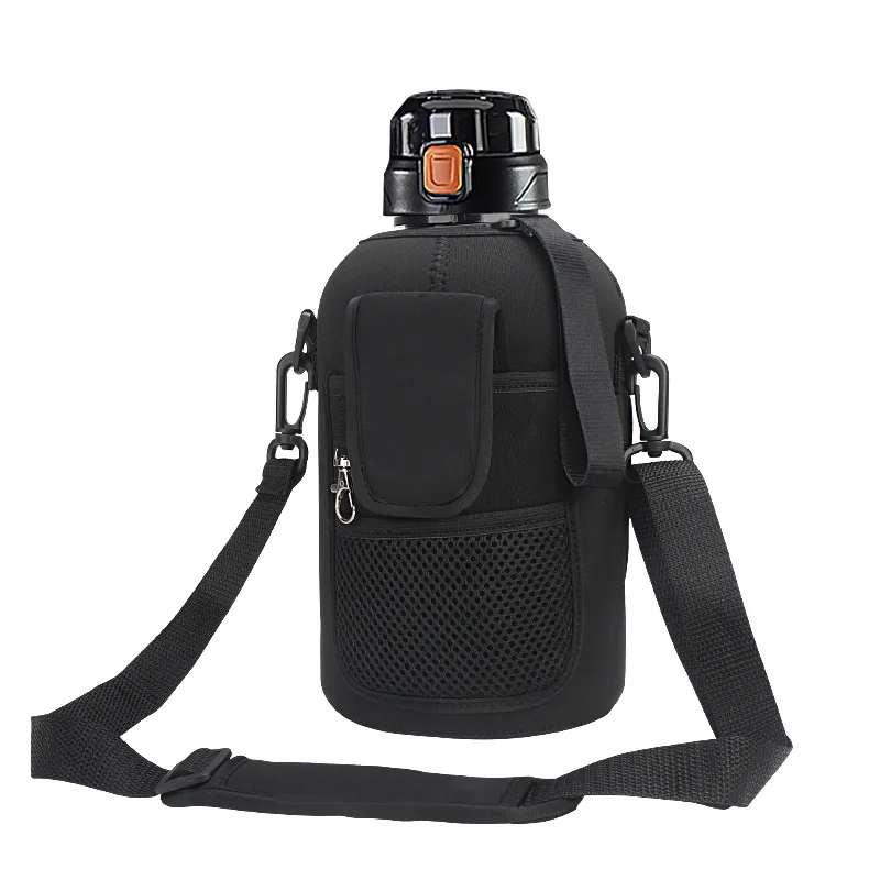 

New Outdoor Sports Bottle Cup Cover Protective Cover 64 Oz Water Cup Bag Crossbody Neoprene Can Cooler Wholesale