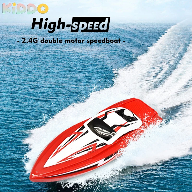 

2.4G RC Racing Boat Radio Control SpeedBoat Driving RC Ship Boat Toy High-Speed Summer Water Boy Kid Gifts RC competitive Toys