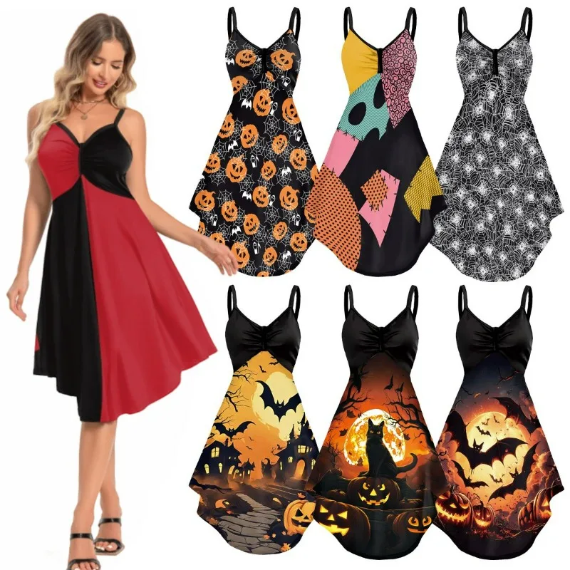 Платья клоуна Teanoon для фотографий тыква летучая мышь черная кошка женское