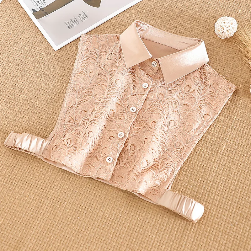 Элегантный отворот искусственная женская рубашка ложный воротник белый съемный