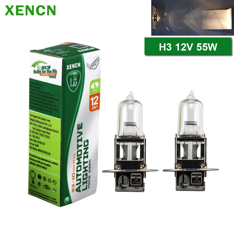 

XENCN H3 12V 55W Pk22s Clear Series 3200K Halogen Headlight Auto Bulbs Original Line Standard Car Lamp OEM Quality 2pcs Parking