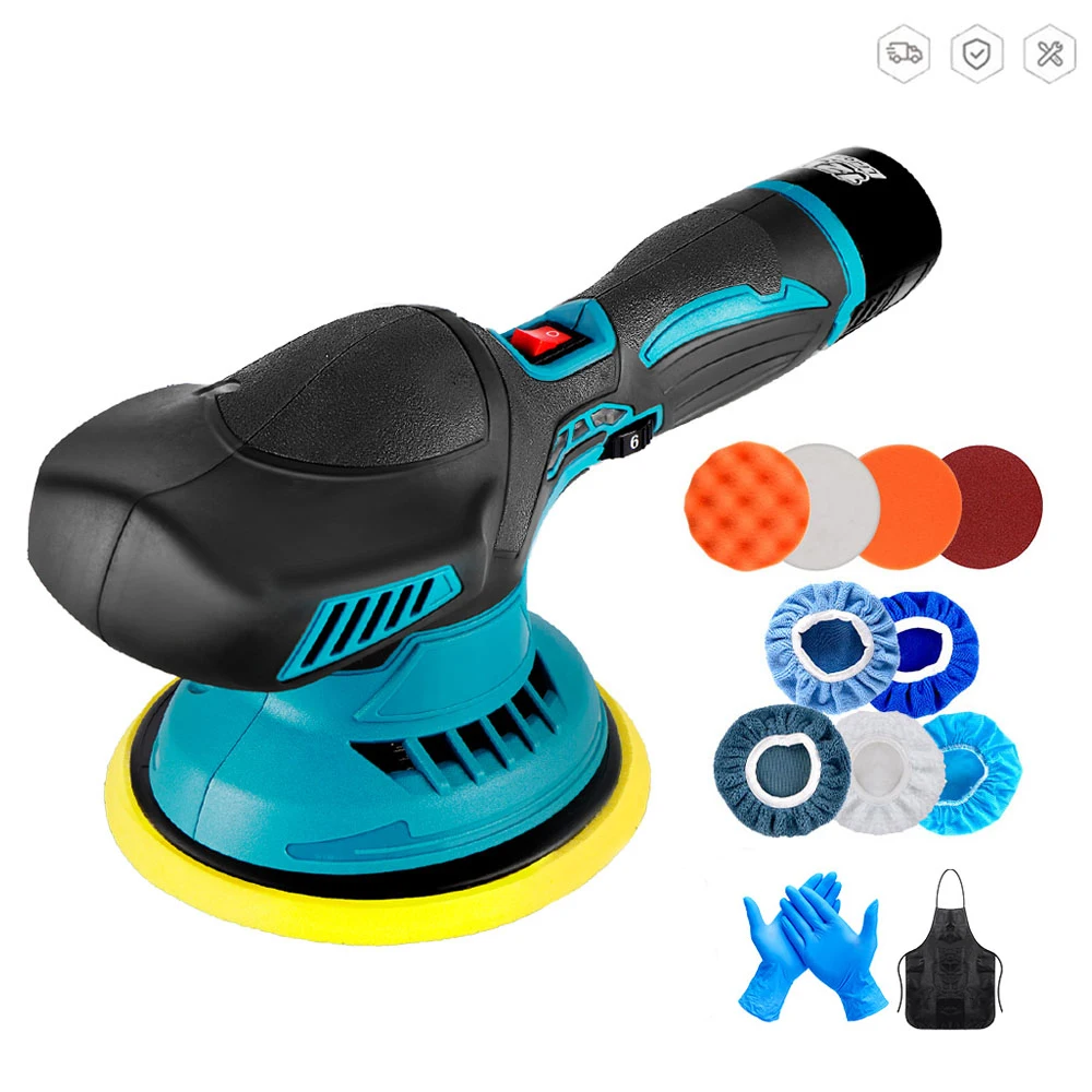 

6000RPM Cordless Mini Polisher 6-Speed Adjustable Car Polishing Machine 12V Electric Polish Machines Car Auto Washing Power Tool