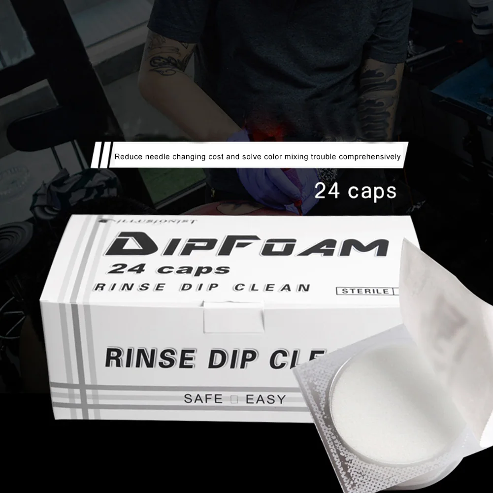 

24/48/72pcs Disposable Tattoo Needle Cleaning Sponge Dip Foam Tattoo Supplies Accesory Scope of Application Integral Needle