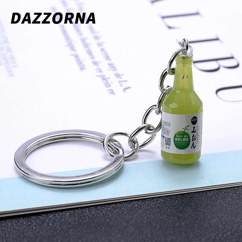 Корейский модный полимерный брелок для бутылок женский стеклянный с напитком