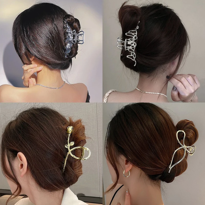 

Роскошные заколки для волос с серебряной бабочкой для женщин и девочек, винтажные большие заколки-крабы для волос, модные заколки для волос,...