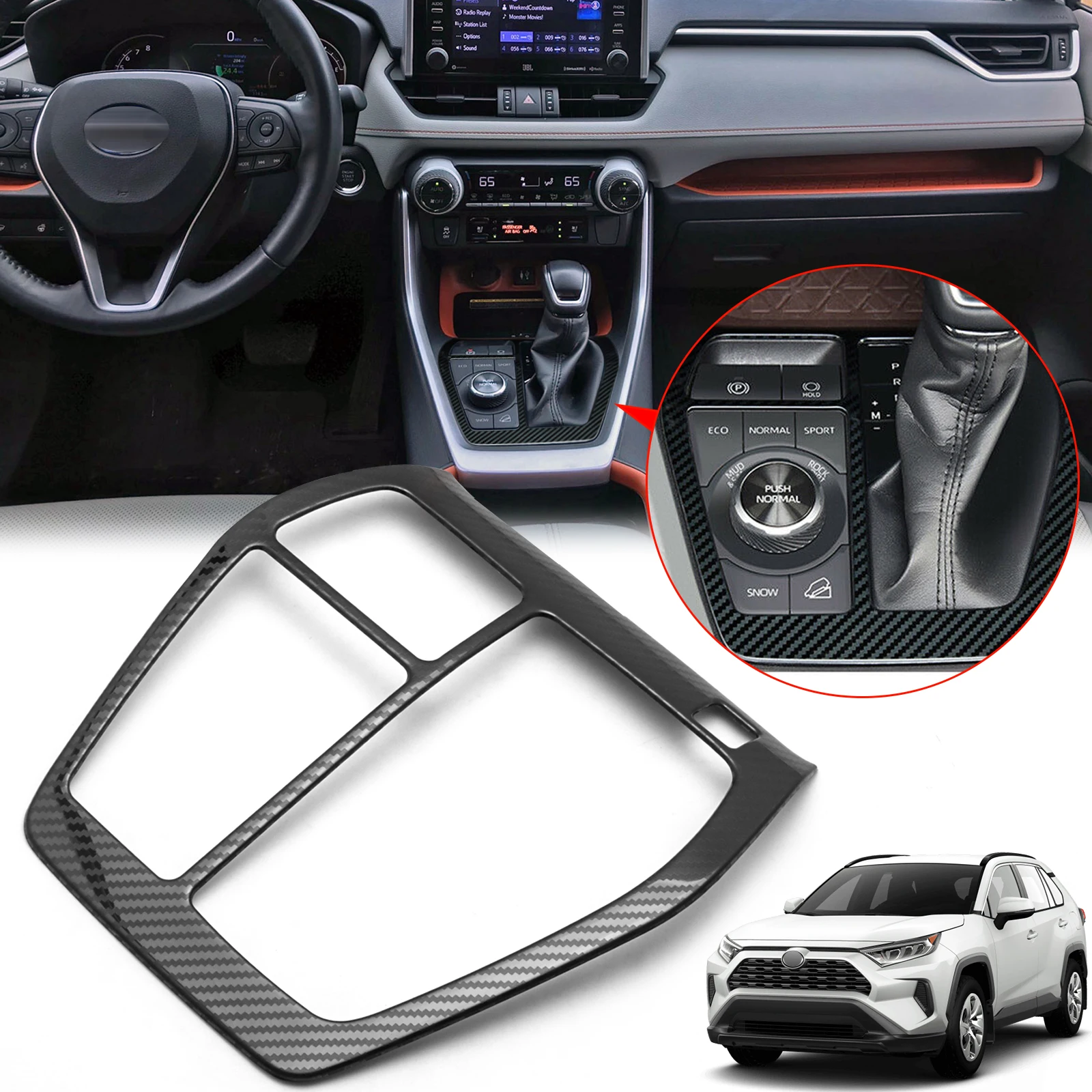 

Отделка для внутренней консоли из углеродного волокна для Toyota RAV4 2019-2021