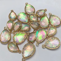 10pcslot 13181523mm drop shaped faux opal charms pendant for diy fashion jewelry material accessories