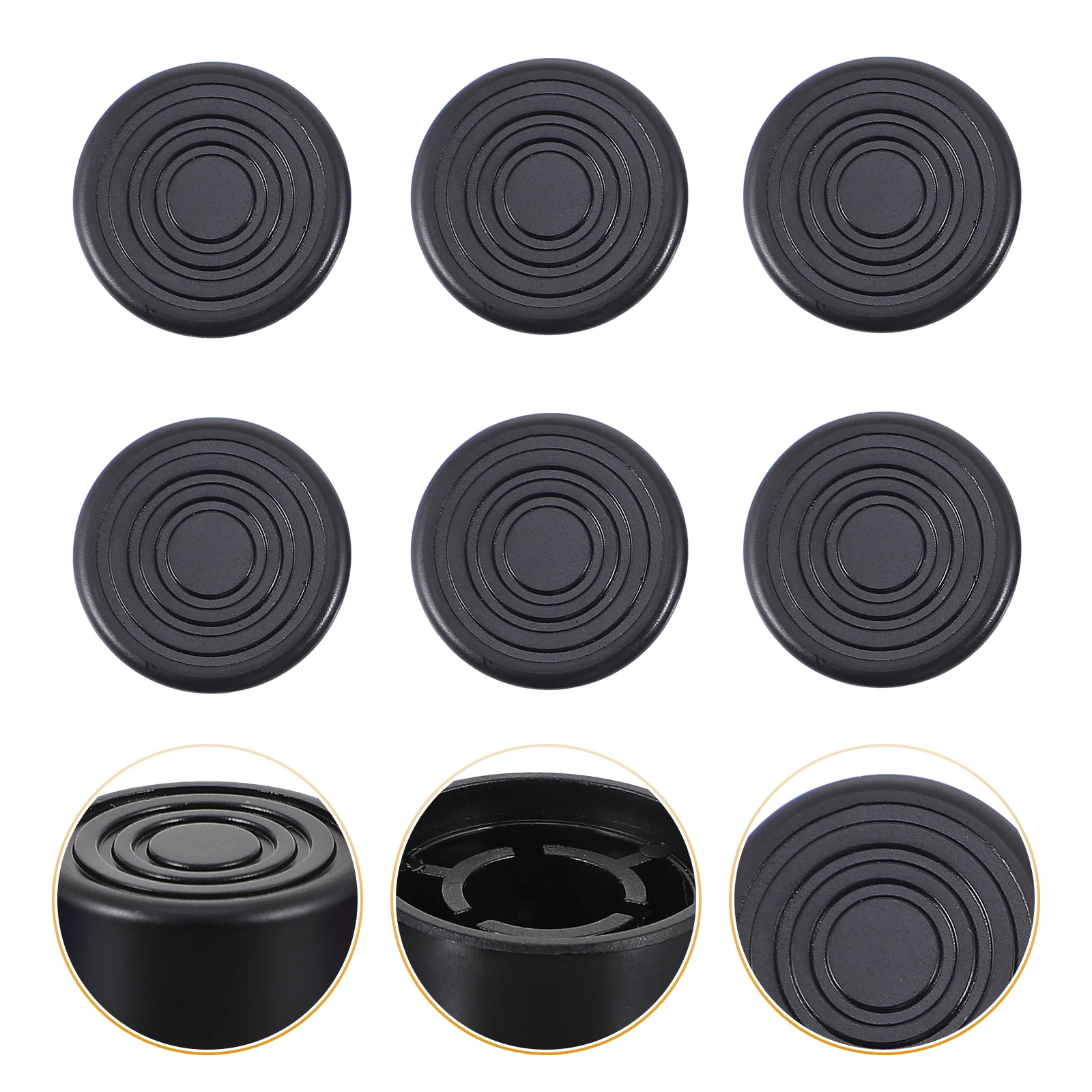 

6 Pcs Guitar Knob Black Knobs Protective Pedal Switch Caps Effect Footswitch Toppers Effector Plastic