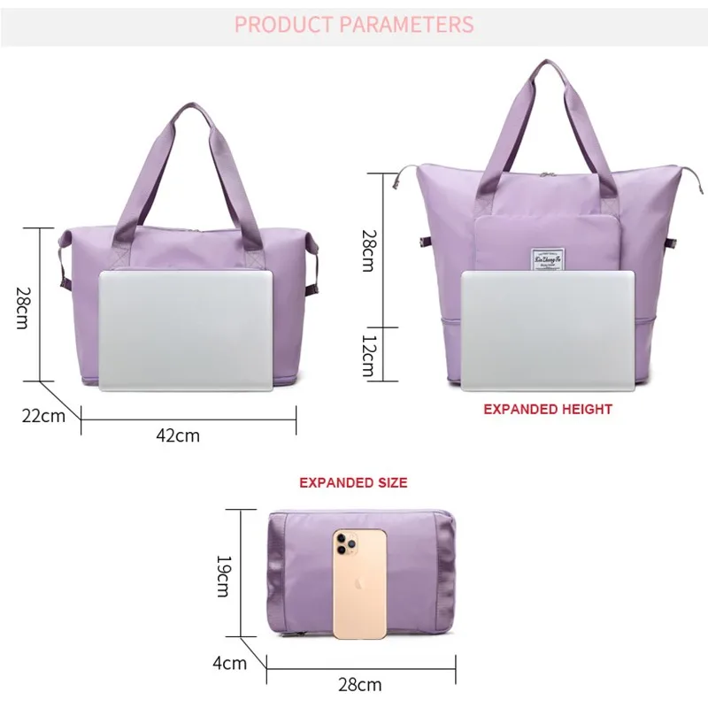 Travel Bags Waterproof Tote Travel Luggage Bags for Women Folding Large Capacity Multifunctional Travel Duffle Bags Handbag 2022